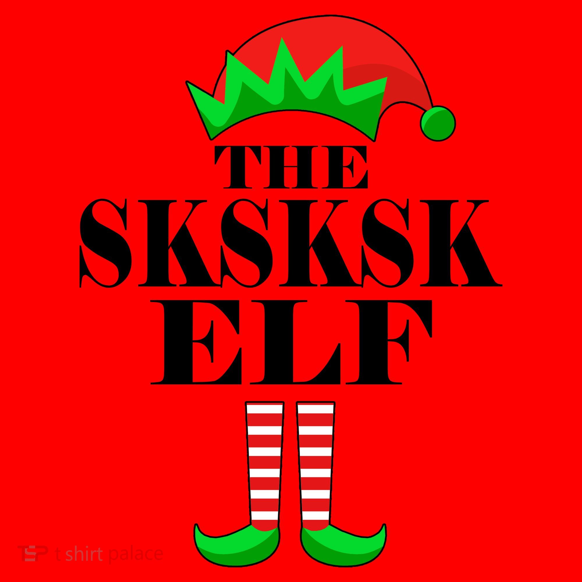 The SKSKSK Elf Funny Christmas Matching Santa Hat