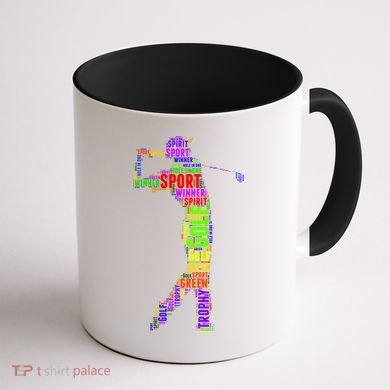 The Spirit of Golf Word Mash-up Coffee Mug back