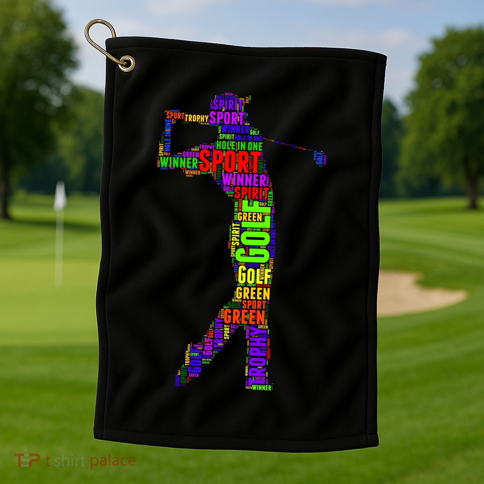 The Spirit of Golf Word Mash-up Golf Towel