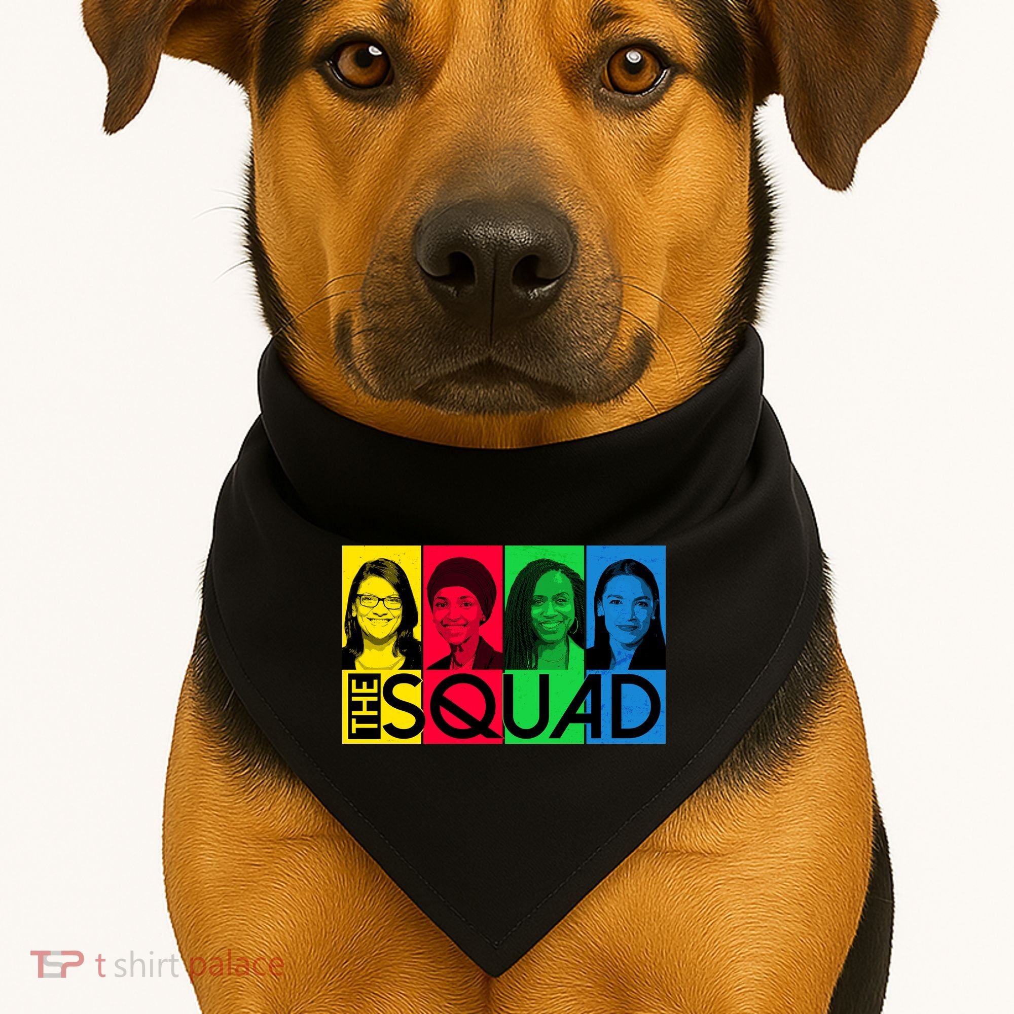 The Squad AOC Ilhan Omar Tlaib Pressley USA-Made Doggie Bandana