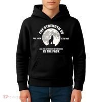 The Strength Of The Pack Is The Wolf Saying Kids Hoodie thumb 4