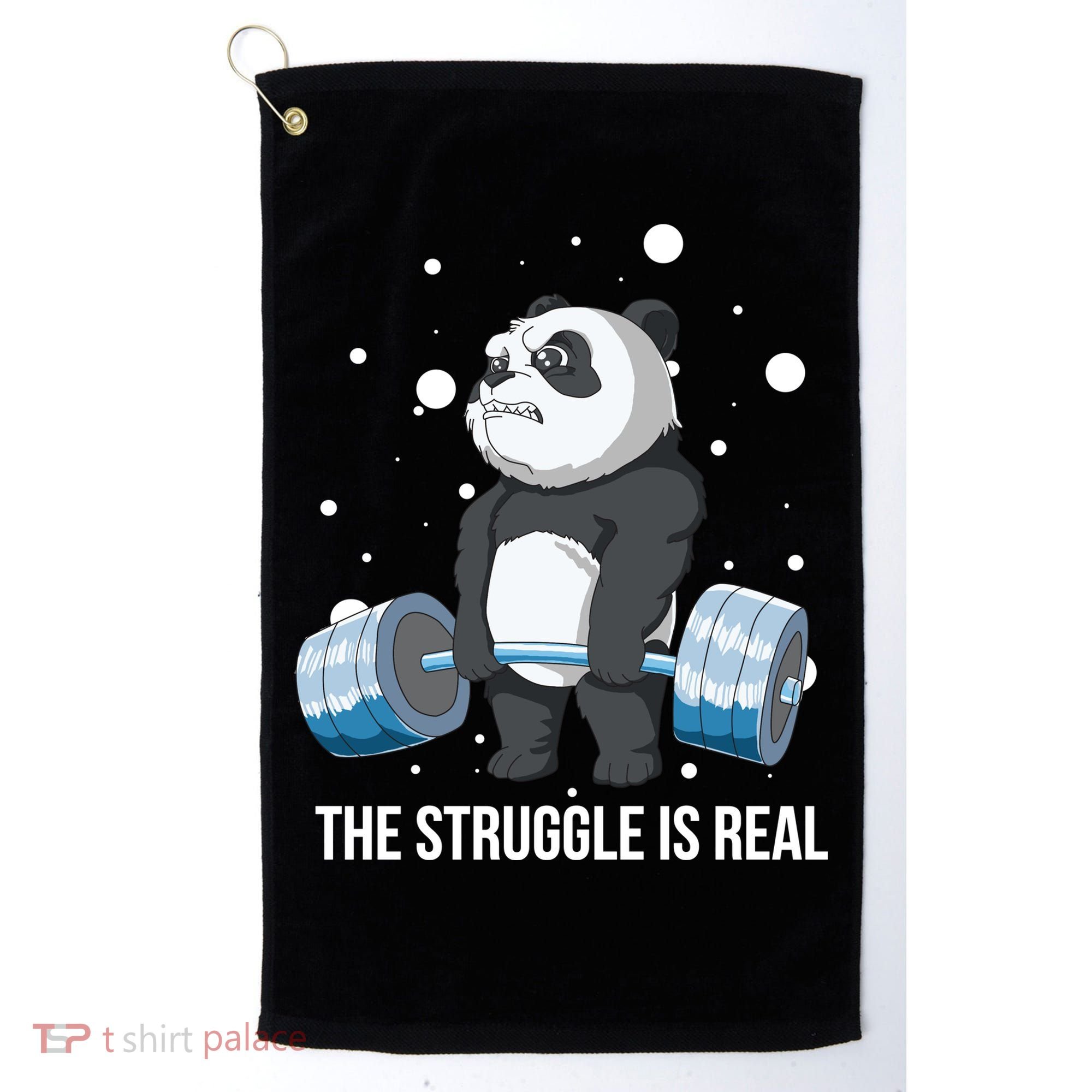 The Struggle Is Real Panda Golf Towel