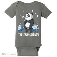 The Struggle Is Real Panda Baby Bodysuit thumb 0