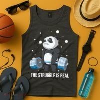The Struggle Is Real Panda Tank Top thumb 4
