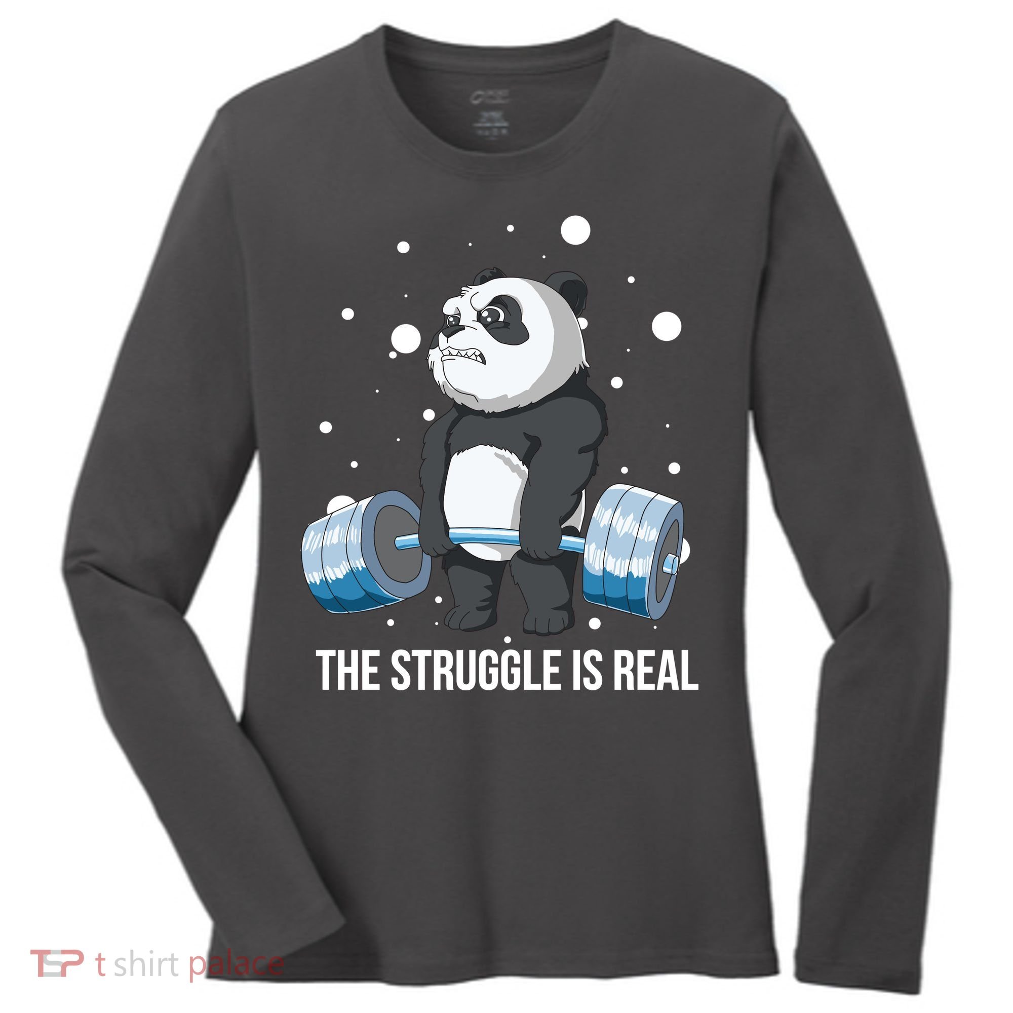 The Struggle Is Real Panda Women's Long Sleeve Shirt