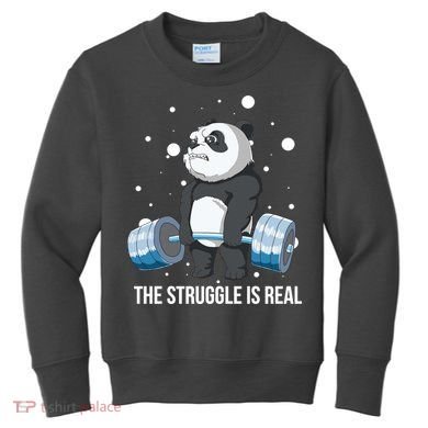 The Struggle Is Real Panda Kids Sweatshirt