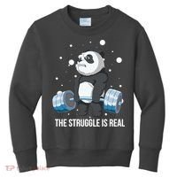 The Struggle Is Real Panda Kids Sweatshirt thumb 0
