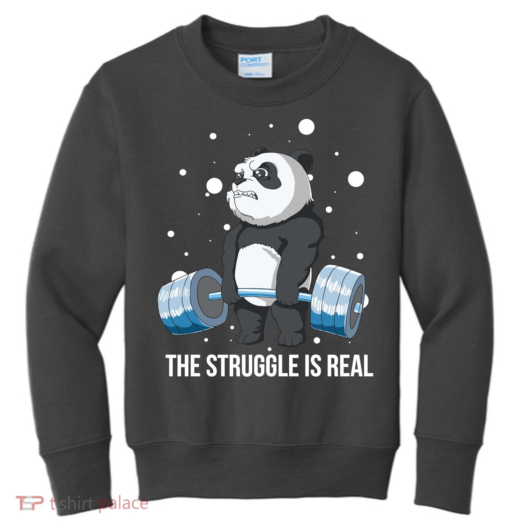 The Struggle Is Real Panda Kids Sweatshirt