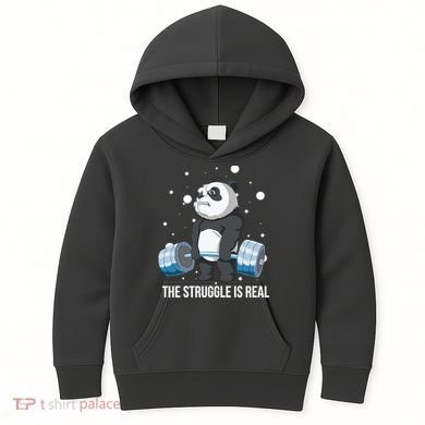 The Struggle Is Real Panda Kids Hoodie