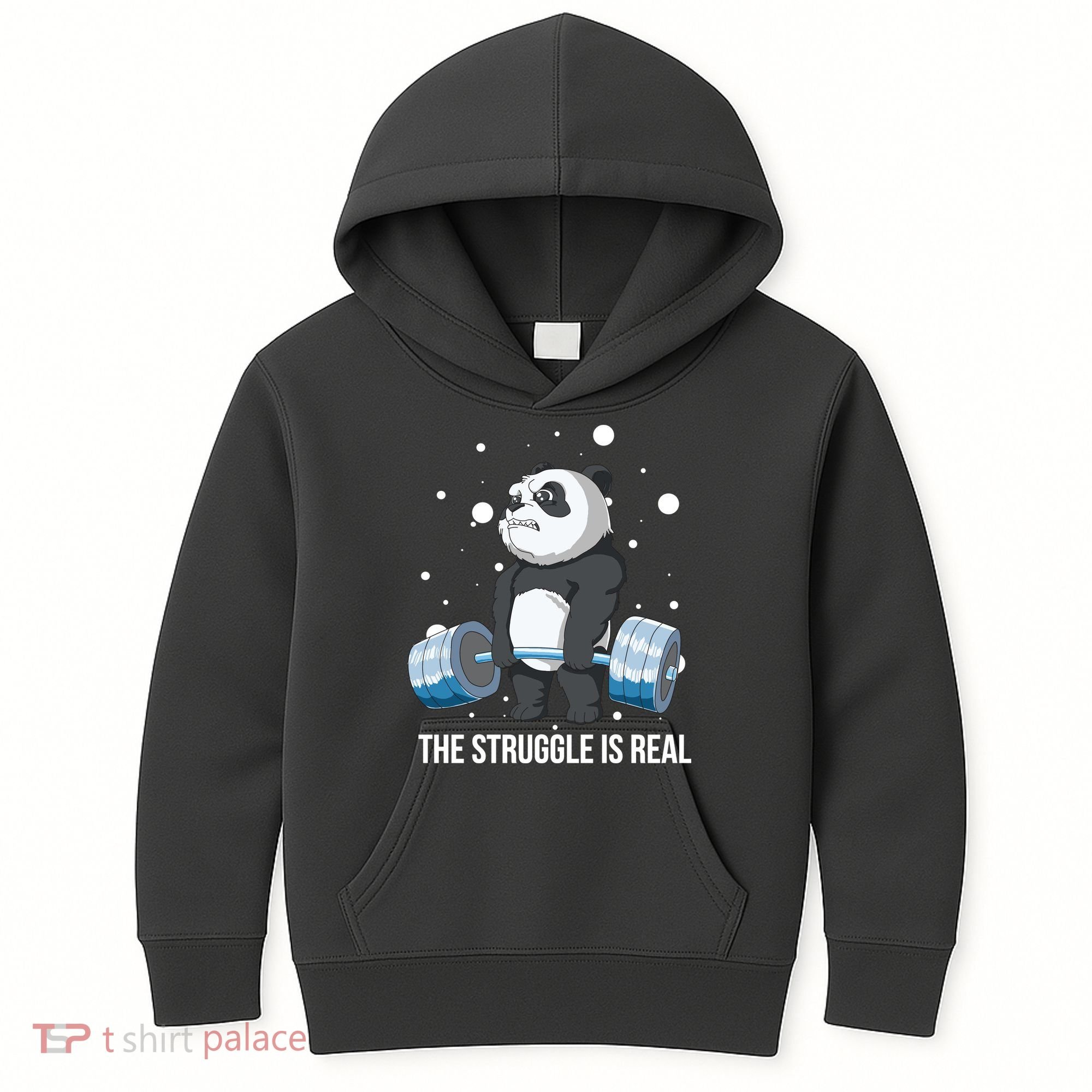 The Struggle Is Real Panda Kids Hoodie