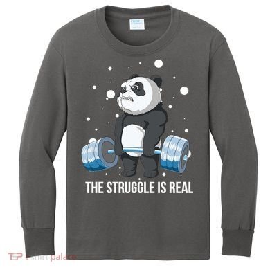 The Struggle Is Real Panda Kids Long Sleeve Shirt