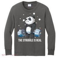 The Struggle Is Real Panda Kids Long Sleeve Shirt thumb 0