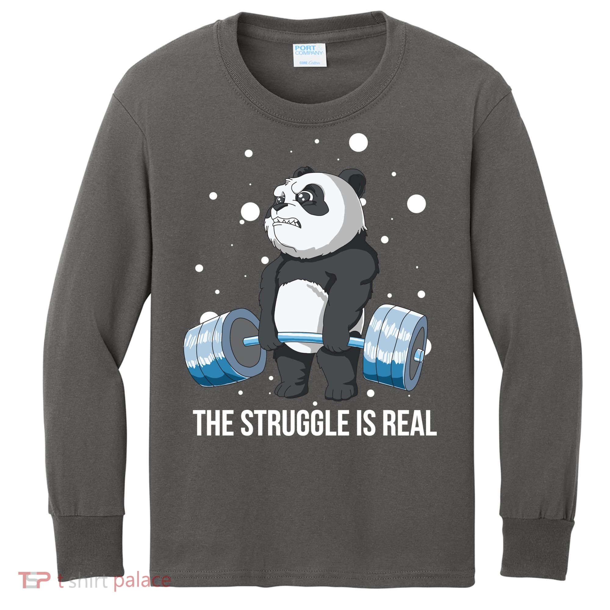 The Struggle Is Real Panda Kids Long Sleeve Shirt