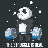 The Struggle Is Real Panda Kids Long Sleeve Shirt thumb 2