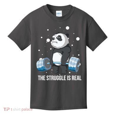 The Struggle Is Real Panda Kids T-Shirt