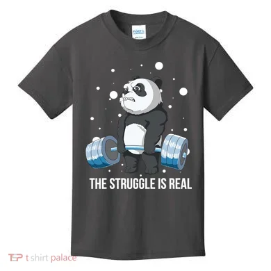 The Struggle Is Real Panda Kids T-Shirt