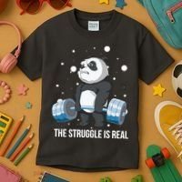 The Struggle Is Real Panda Kids T-Shirt thumb 3