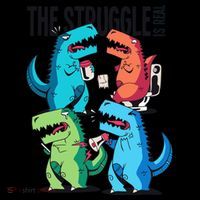 The Struggle Is Real T-Rex Problems Doggie Tank thumb 4