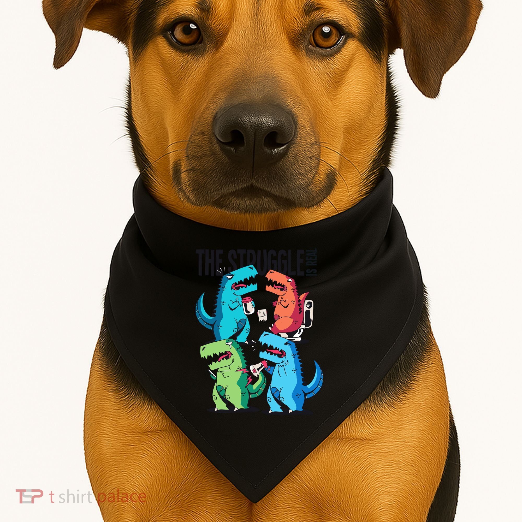 The Struggle Is Real T-Rex Problems USA-Made Doggie Bandana