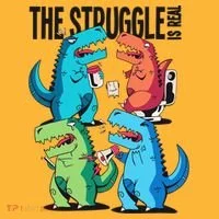 The Struggle Is Real T-Rex Problems Polo thumb 2
