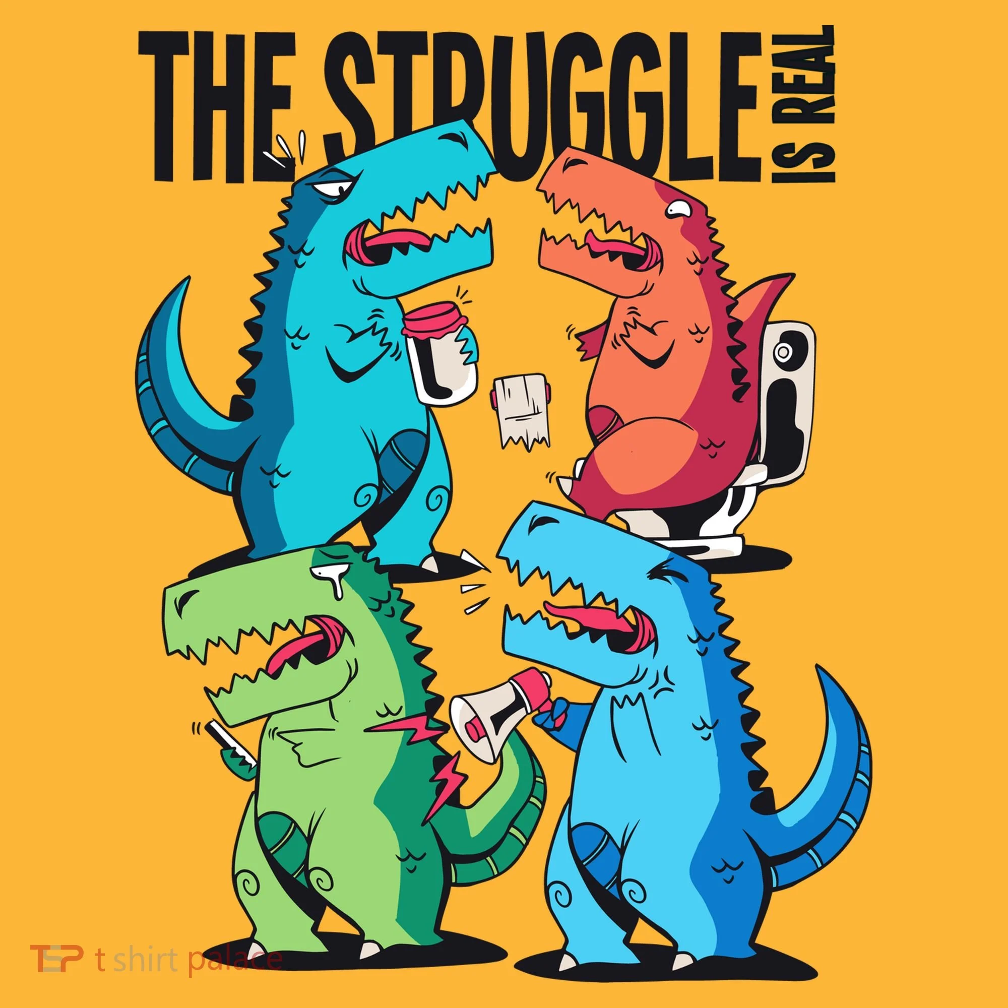 The Struggle Is Real T-Rex Problems Polo