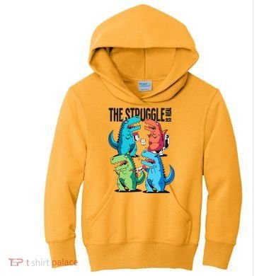 The Struggle Is Real T-Rex Problems Kids Hoodie