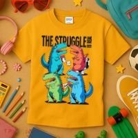 The Struggle Is Real T-Rex Problems Kids T-Shirt thumb 3