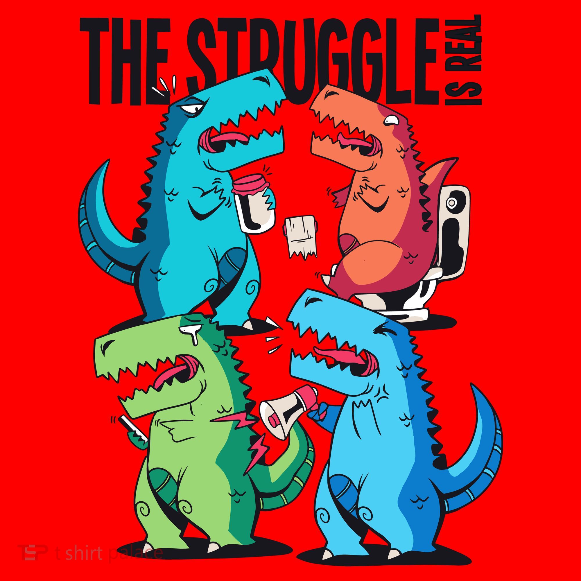 The Struggle Is Real T-Rex Problems Santa Hat