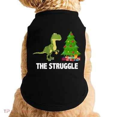 The Struggle T-rex Christmas Tree Doggie Tank