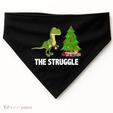 The Struggle T-rex Christmas Tree USA-Made Doggie Bandana