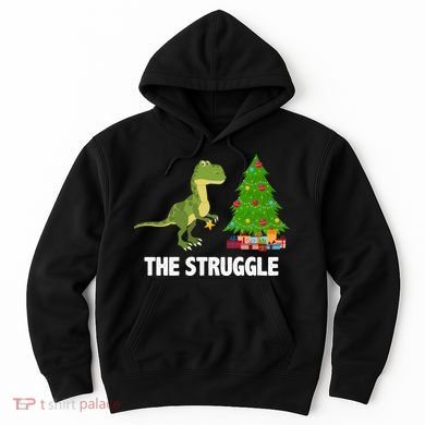 The Struggle T-rex Christmas Tree Hoodie