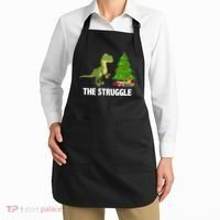 The Struggle T-rex Christmas Tree Apron thumb 2