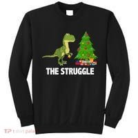 The Struggle T-rex Christmas Tree Sweatshirt thumb 0