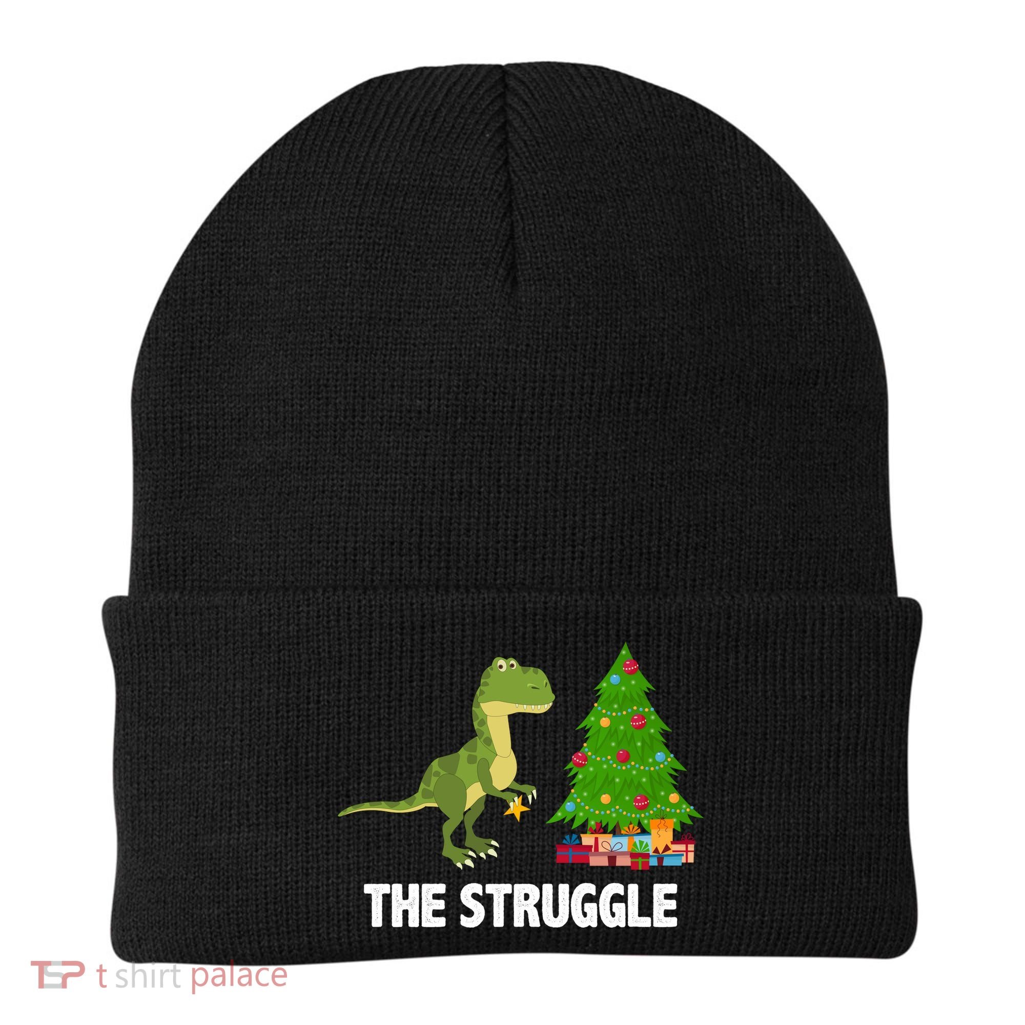 The Struggle T-rex Christmas Tree Beanie