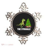 The Struggle T-rex Christmas Tree Ornament thumb 0