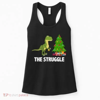 The Struggle T-rex Christmas Tree Women's Tank Top