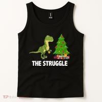 The Struggle T-rex Christmas Tree Tank Top thumb 2