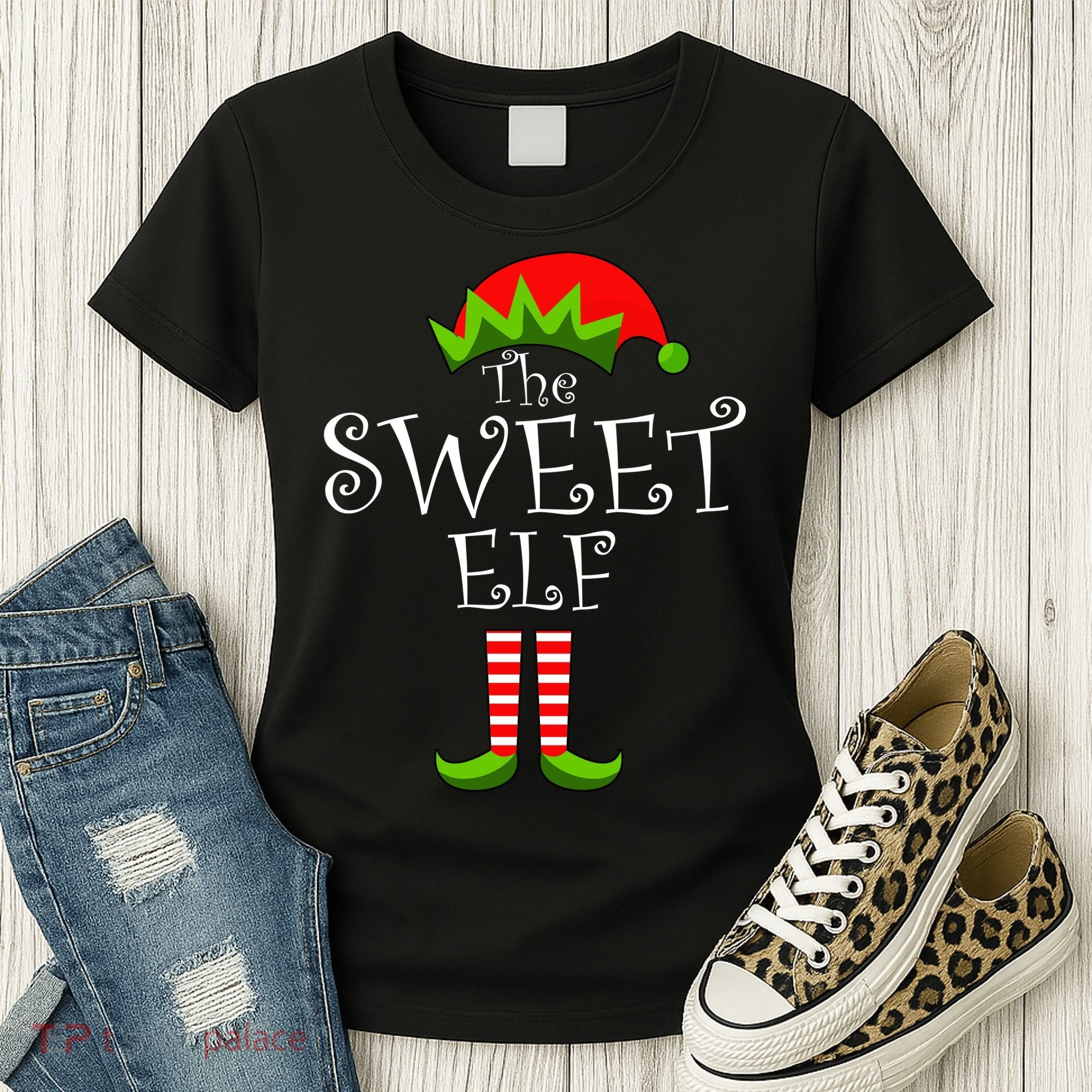 The Sweet Elf Funny Family Matching Christmas Women's T-Shirt