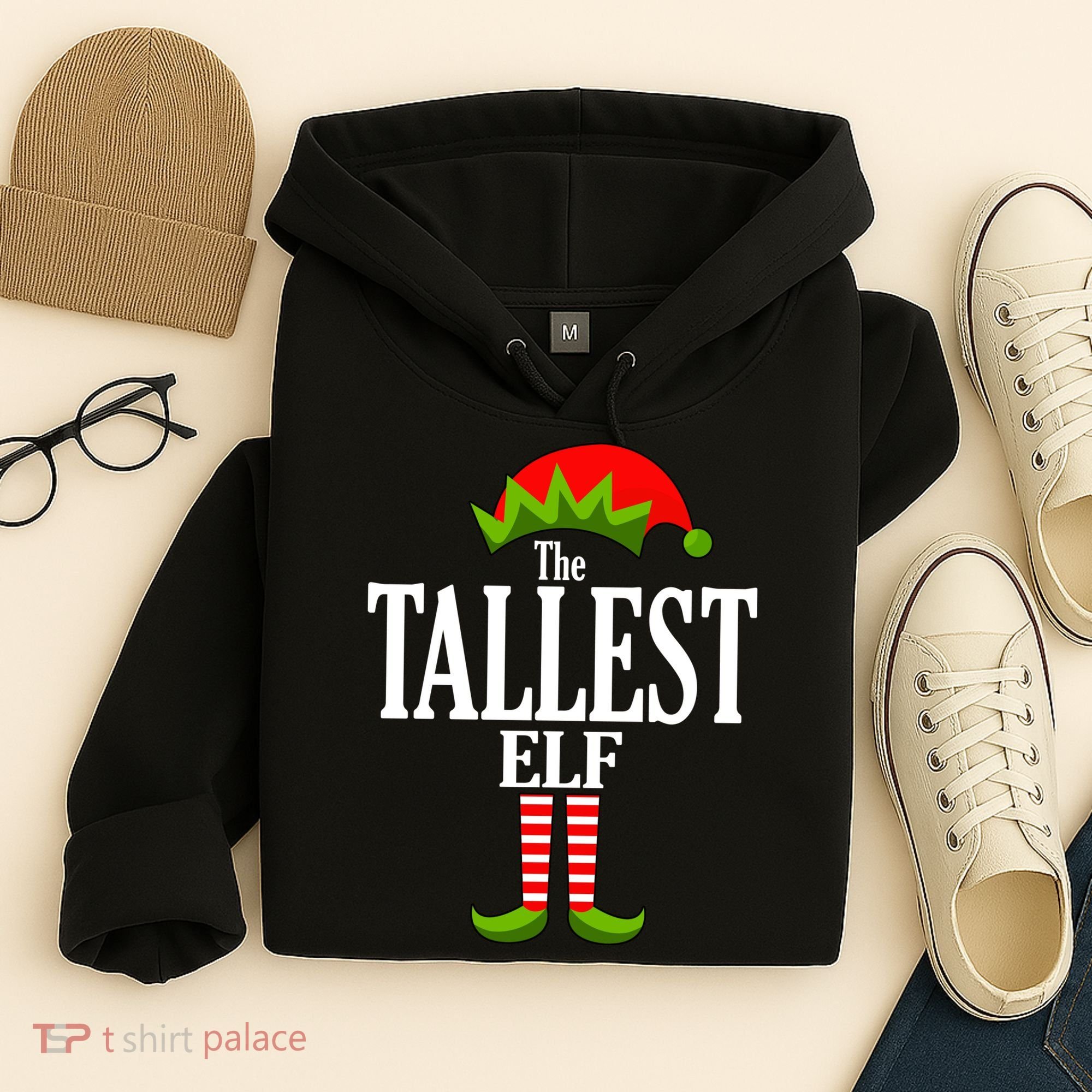 The Tallest Elf Funny Matching Christmas Hoodie