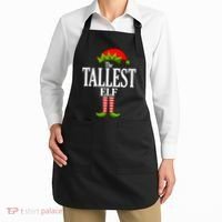 The Tallest Elf Funny Matching Christmas Apron thumb 2