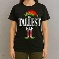 The Tallest Elf Funny Matching Christmas T-Shirt thumb 4