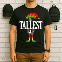 The Tallest Elf Funny Matching Christmas T-Shirt thumb 6