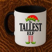The Tallest Elf Funny Matching Christmas Coffee Mug thumb 2