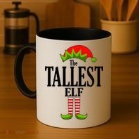The Tallest Elf Funny Matching Christmas Coffee Mug thumb 4