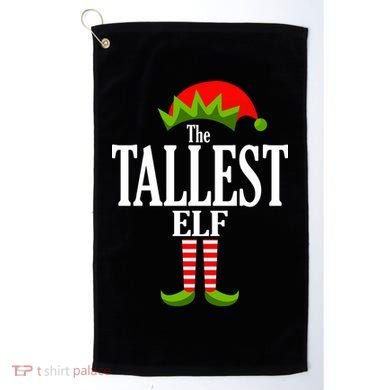 The Tallest Elf Funny Matching Christmas Golf Towel