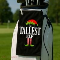 The Tallest Elf Funny Matching Christmas Golf Towel thumb 2