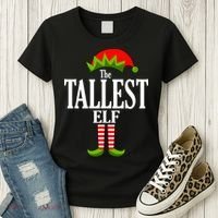 The Tallest Elf Funny Matching Christmas Women's T-Shirt thumb 3