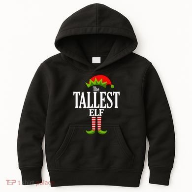 The Tallest Elf Funny Matching Christmas Kids Hoodie