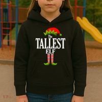 The Tallest Elf Funny Matching Christmas Kids Hoodie thumb 3