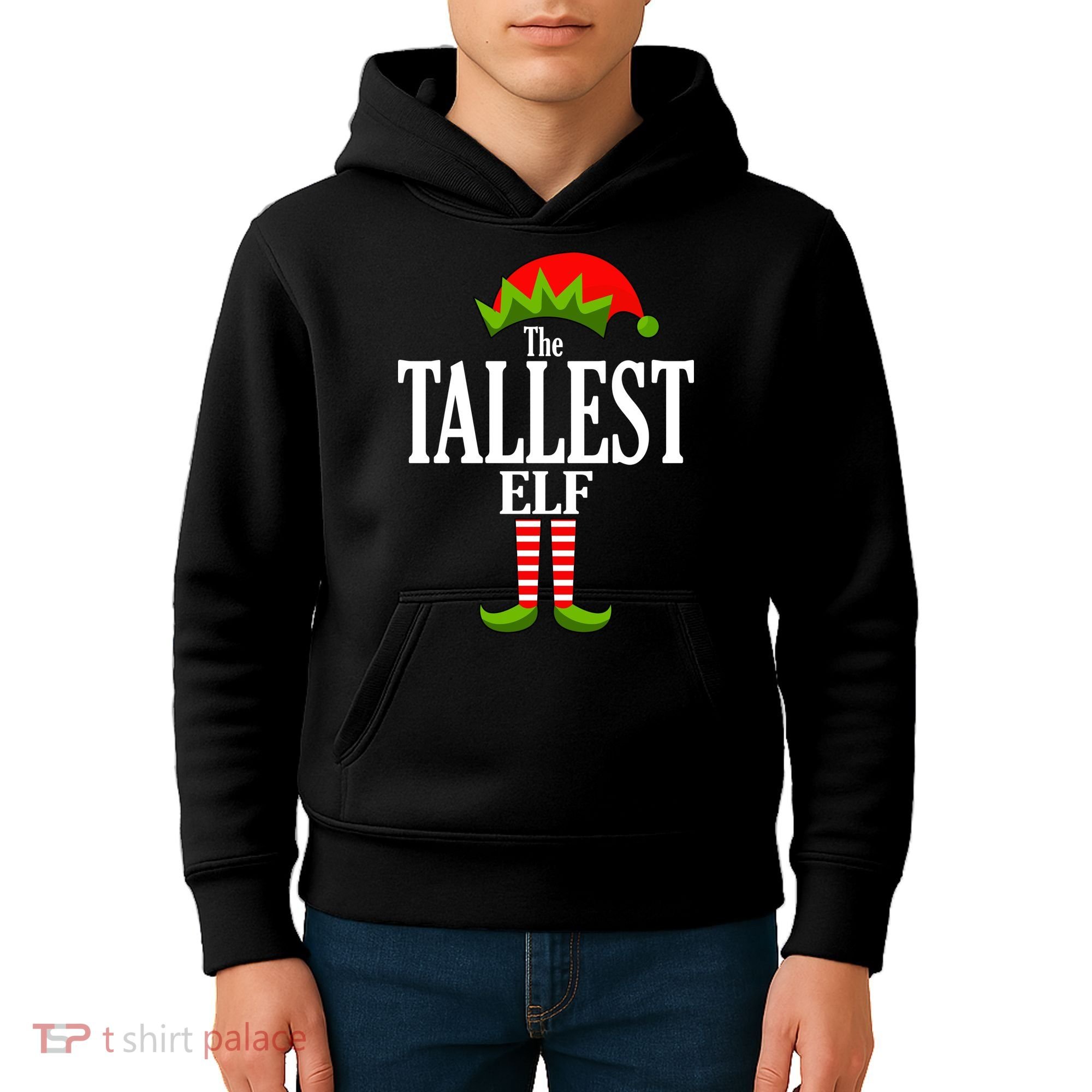 The Tallest Elf Funny Matching Christmas Kids Hoodie